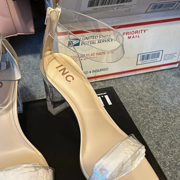 INC makennap clear call heel shoes NEW - Picture 2 of 11